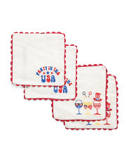 Set Of Four Linen Blend Party In The Usa Cocktail Napkins | Kitchen & Dining Room | Marshalls | Marshalls