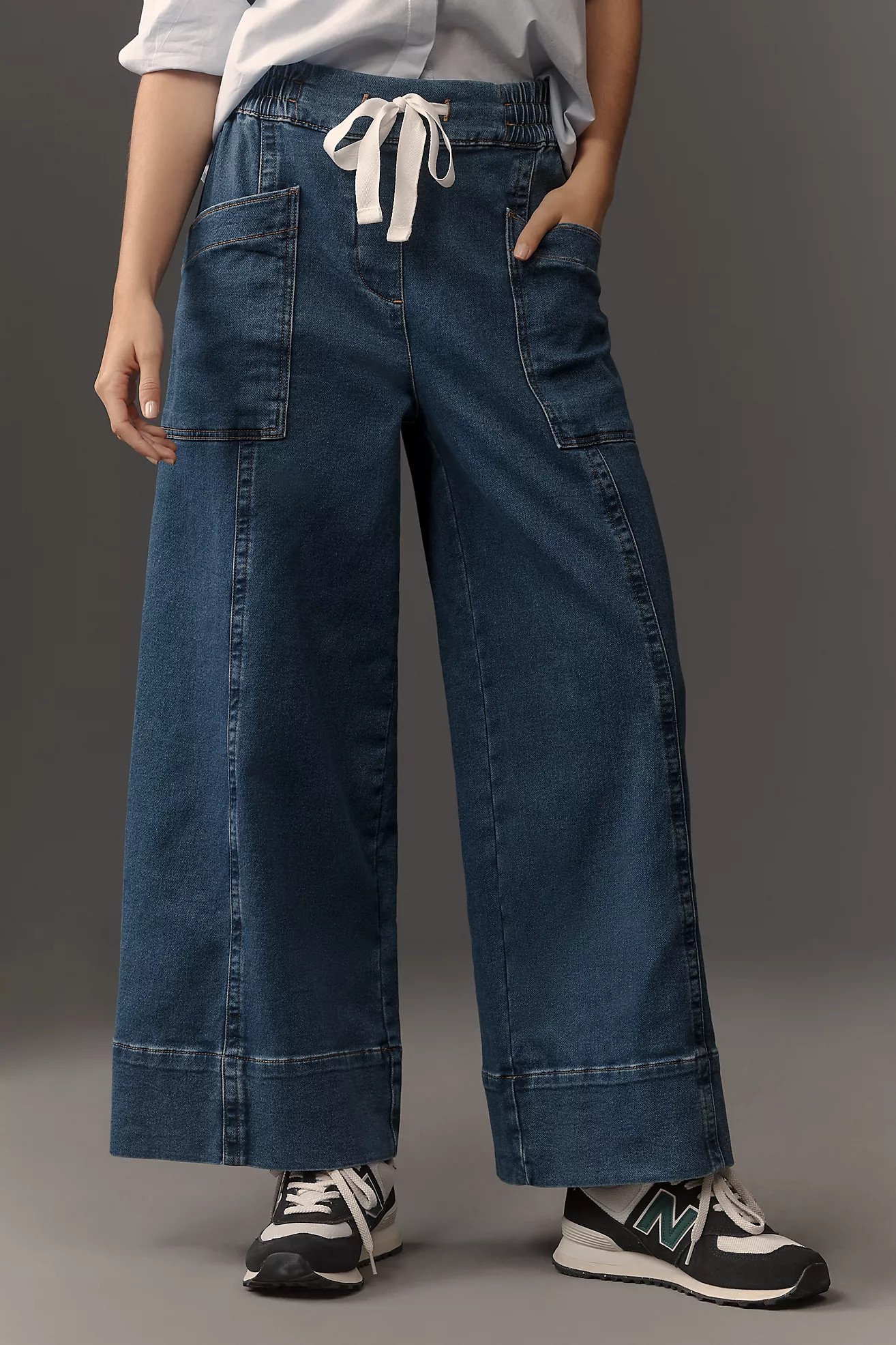 Maeve Tie-Waist Wide-Leg Jeans | Anthropologie (US)