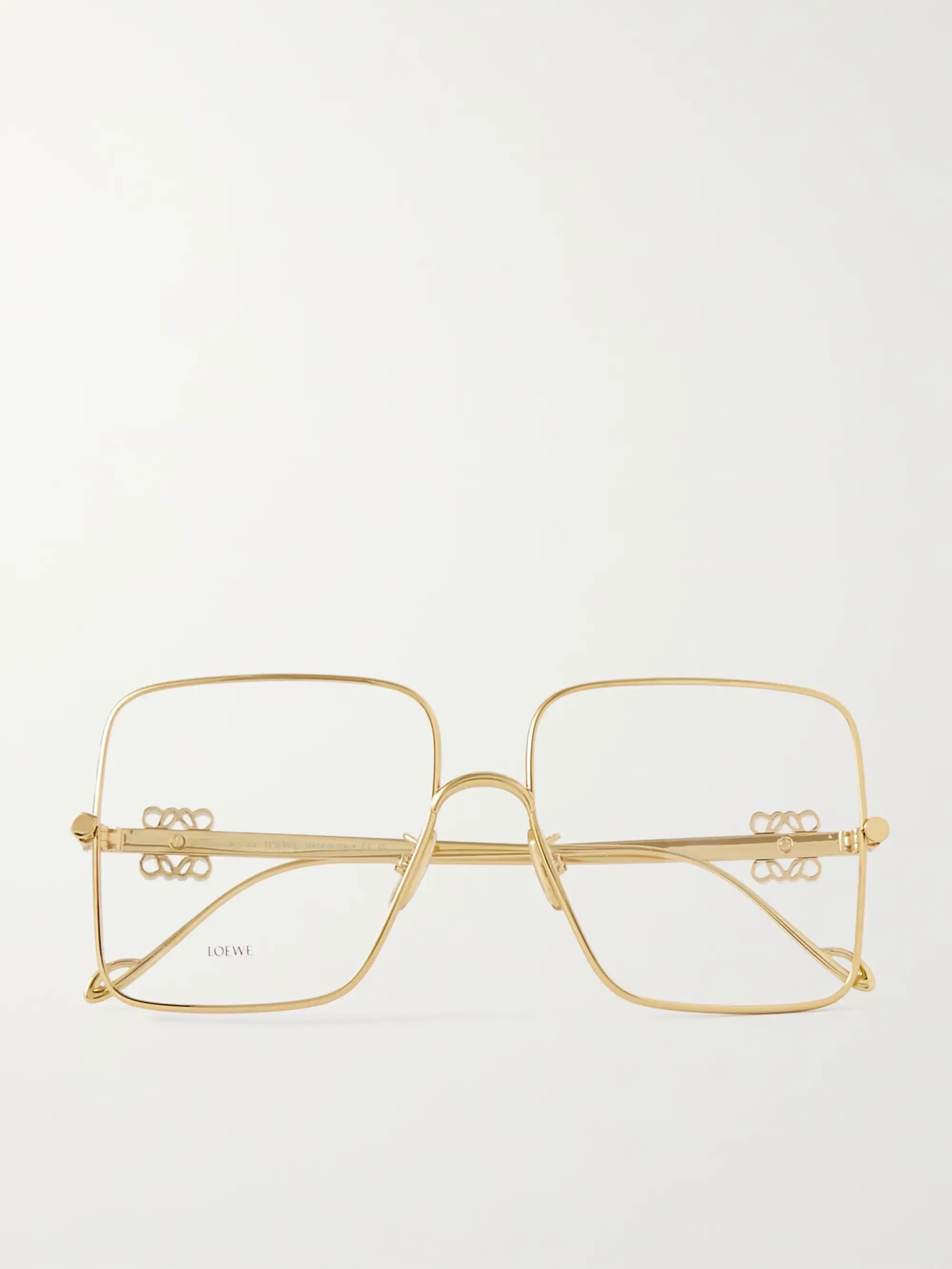 Oversized square-frame gold-tone optical glasses | NET-A-PORTER (US)