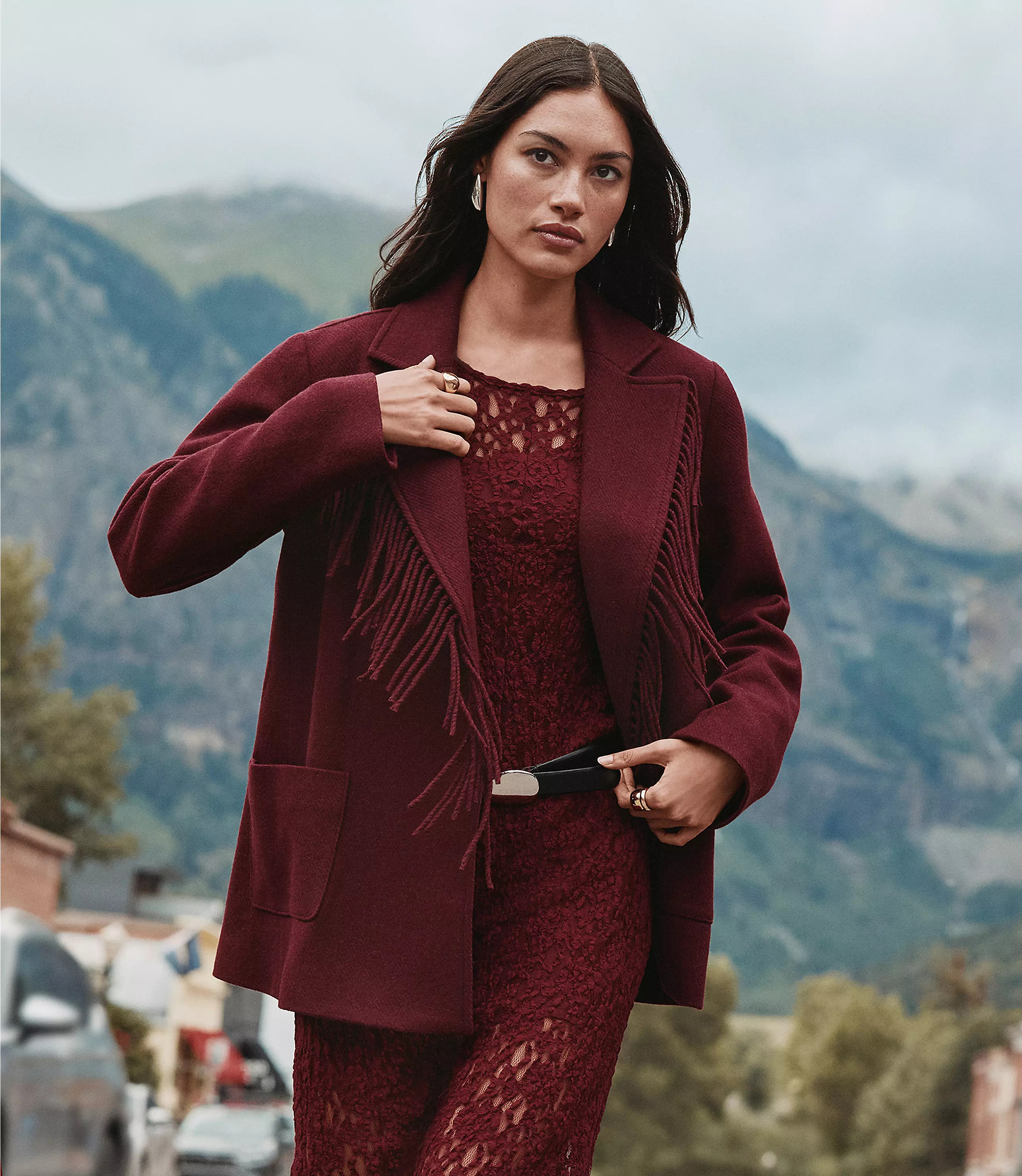 Fringe Lapel Jacket | LOFT