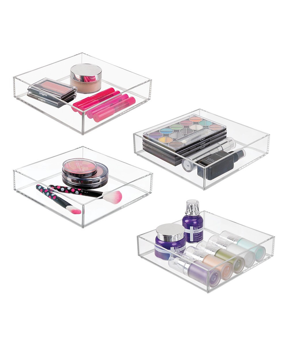 iDesign Drawer Organizers Clear - Clarity Square Organizer - Set of Four | Zulily