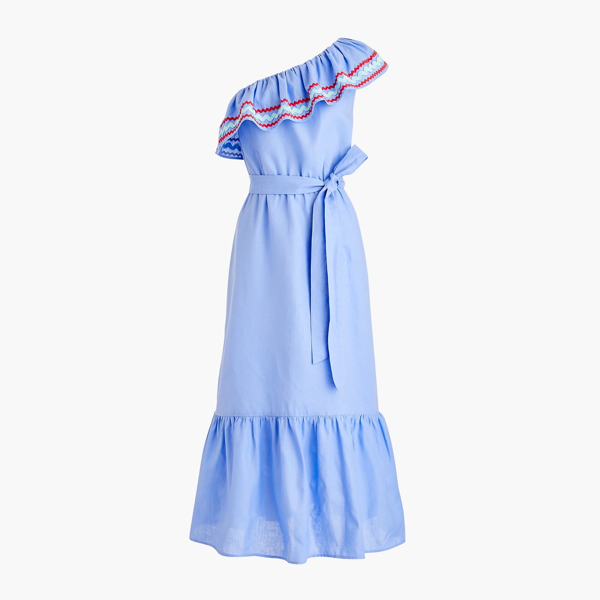 Ruffle tie-waist dress with rickrack trim | J. Crew US