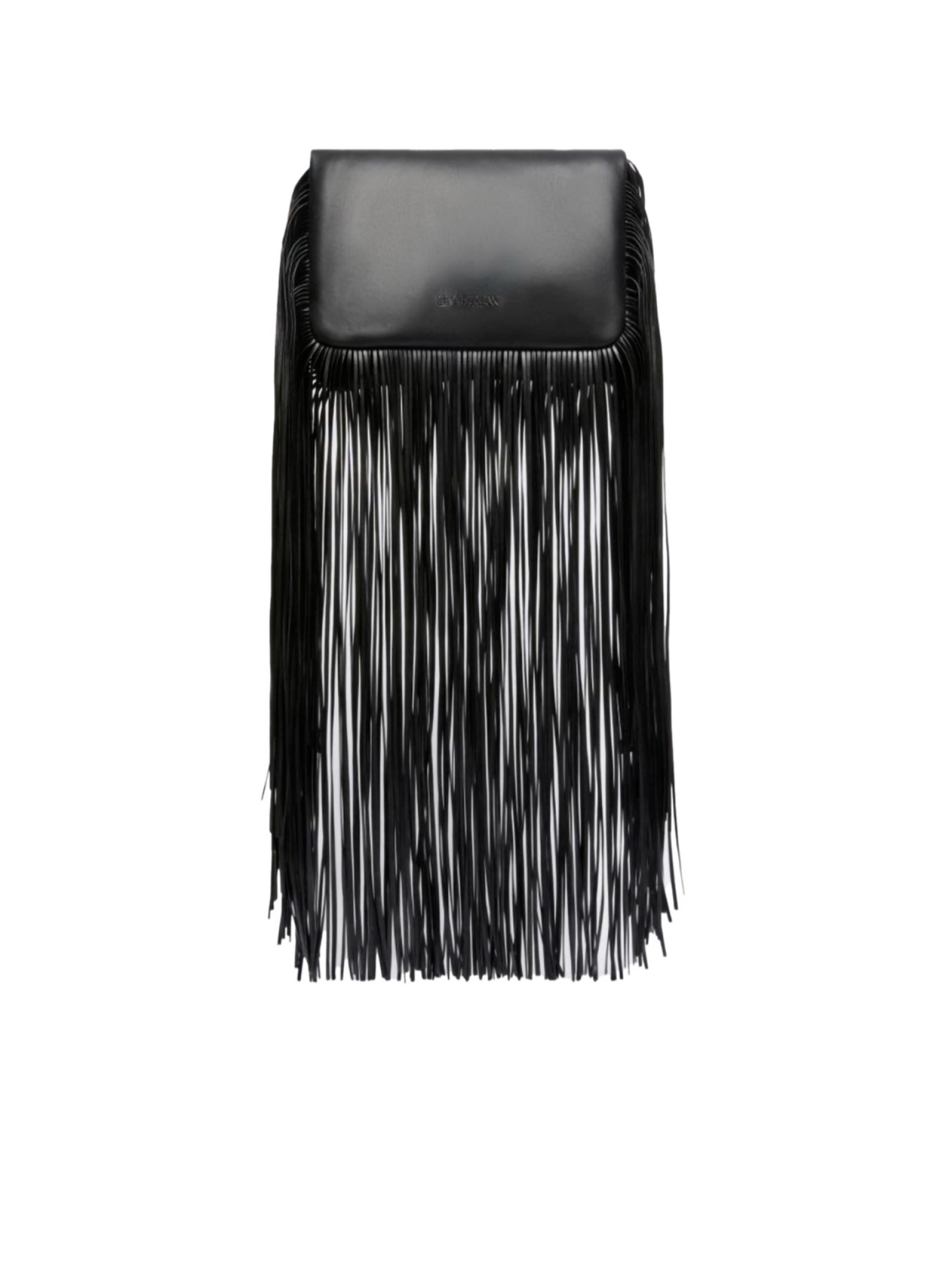 Sportmax Soffy Fringes Logo Debossed Pouch | Senser US