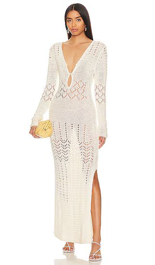 The Lucinda Dress in Brule | Long Sleeve White Dress With Sleeves | Long Sleeve Maxi Dress Outfit | Revolve Clothing (Global)