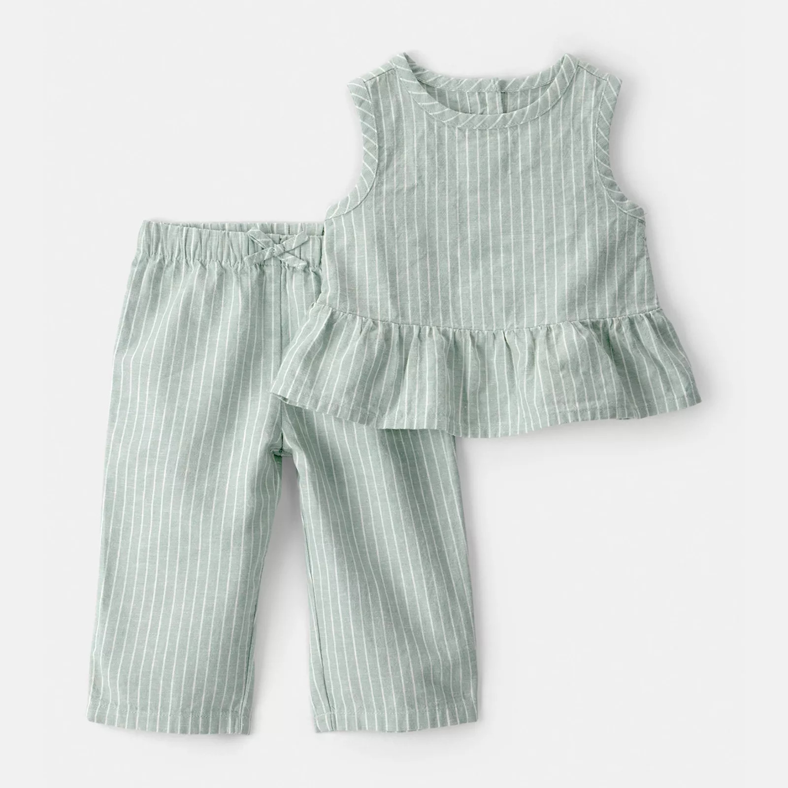 Baby Carter's 2-pc. Sleeveless Top & Pant Set, Girl's, Size: 24 Months, Green | Kohl's