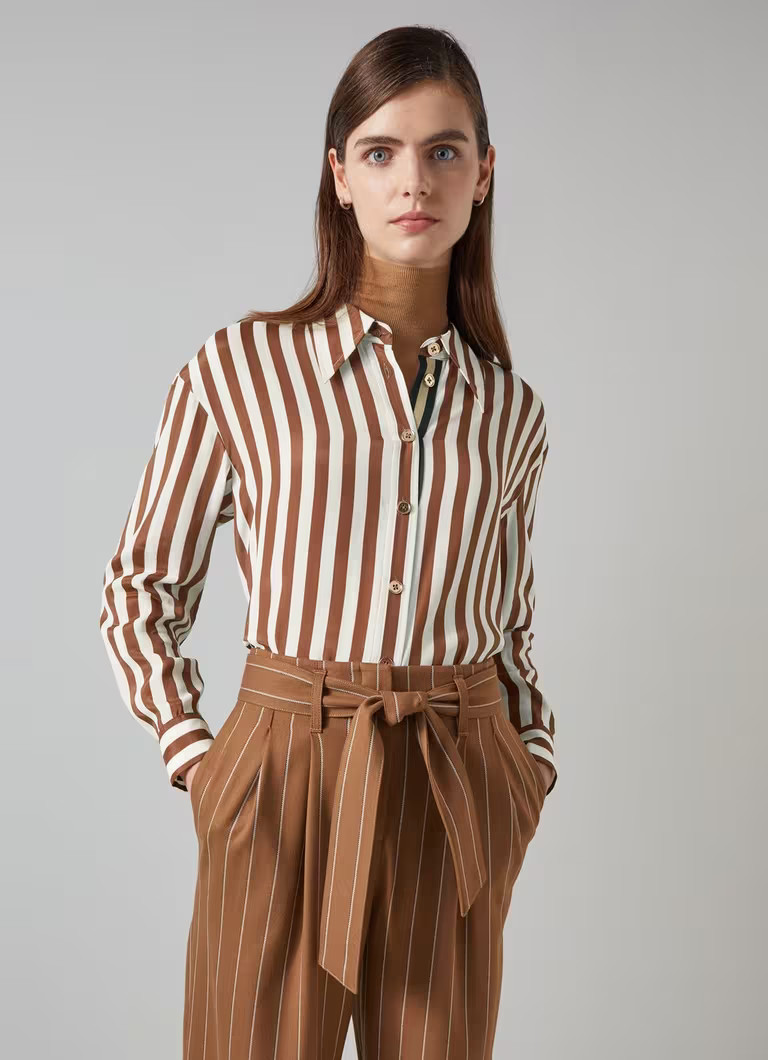 Blythe Chocolate & Birch Blouse | L.K. Bennett (UK)