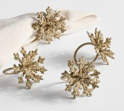 Snowflake Napkin Rings - Set of 4 | Pottery Barn (US)
