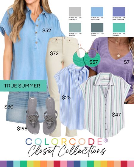 Under $500! When updating your True Summer Color Season Closet the complementary dutch canal blue works so well with a deep periwinkle - accent with a cascade green! 

Opt for off white bottoms or even denim or gray as a fashion neutral. 

Lunar rock or trooper gray colored shoes will be your bff!



#LTKstyletip #LTKworkwear #LTKtravel