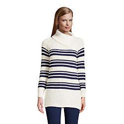 Women's Cotton Blend Split Neck Tunic Sweater | Lands' End (US)