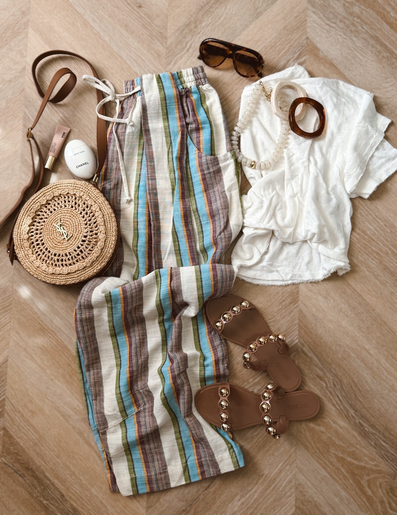 Wear now and later! In love with these pants I got two colors! So cute on and I did a casual front tuck with the tee! I did smalls. Adorable for spring, travel & will take you into summer! 🤍✨

Casual style. Spring outfits. Tee. Sandals.

#LTKootd #LTKgrwm #LTKSeasonal