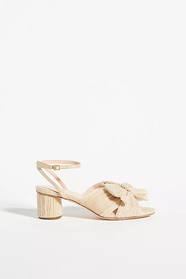 Loeffler Randall Dahlia Pleated Bow Heels | Anthropologie (US)