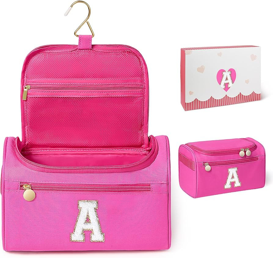 COSHAYSOO Initial Girls Hanging Toiletry Bag Tween Preteen Teenager Christmas Birthday Gifts Bask... | Amazon (US)