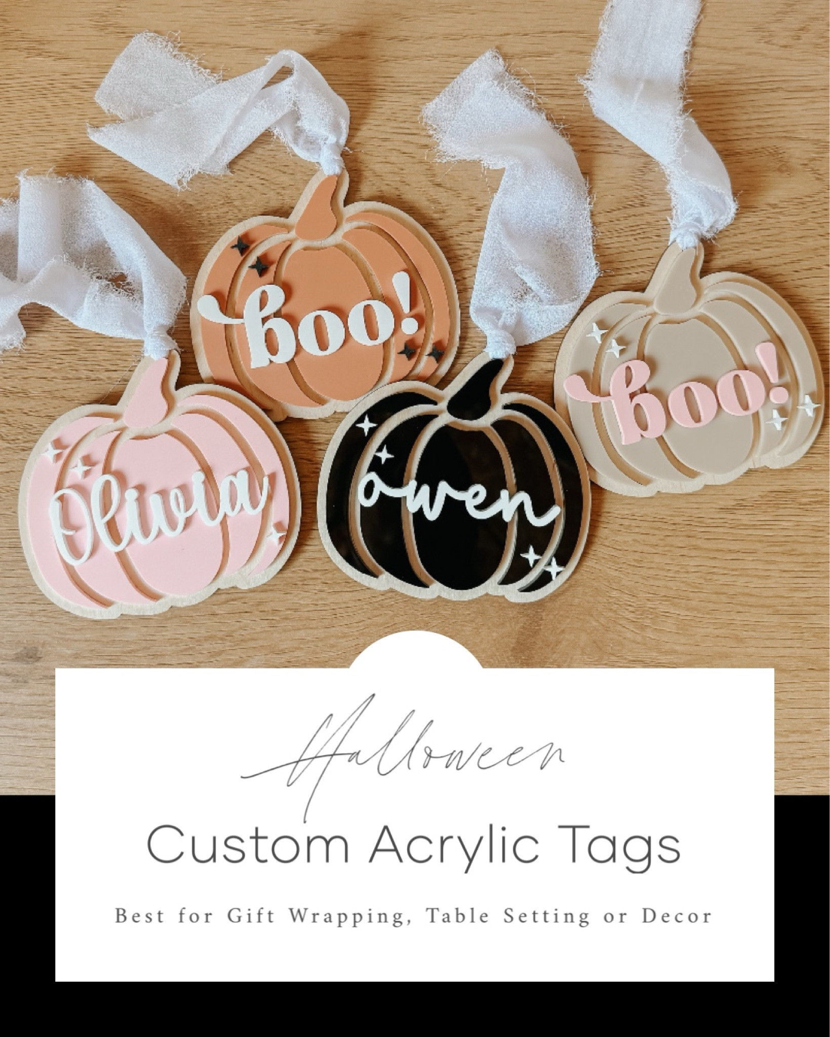 ✨Acrylic Custom Name Tags✨

Check out these cute bat, moon and pumpkin acrylic name tags perfect for a table setting, boo basket or gift tags 👻✨


Halloween name cards
Ghost name tags
Ghost name card
Name tags
Trick or treat bag name tags
Halloween name tags
Home decor
Bar decor
Halloween decor
Halloween party
Halloween essentials 
Pink Halloween 
Halloween party ideas 
Kids birthday party ideas
Backyard entertainment 
Party styling 
Party planning 
Party decor
Party essentials 
Kitchen essentials 
Wood name tags
Etsy finds
Etsy favorites 
Etsy decor 
Etsy essentials 
Fall decor
Shop small
Trick or treat
Spooky season
Bat name tags
Pumpkin name tags
Moon name tags
Witch hat tags
Halloween Christmas tree

#LTKHalloween #LTKGifts #LTKGiftGuide #LTKkids #LTKhome #LTKfindsunder50 #LTKfindsunder100 #LTKfamily #LTKbaby #LTKstyletip 
#liketkit #LTKSeasonal 

#LTKFallSale #LTKSeasonal #LTKParties