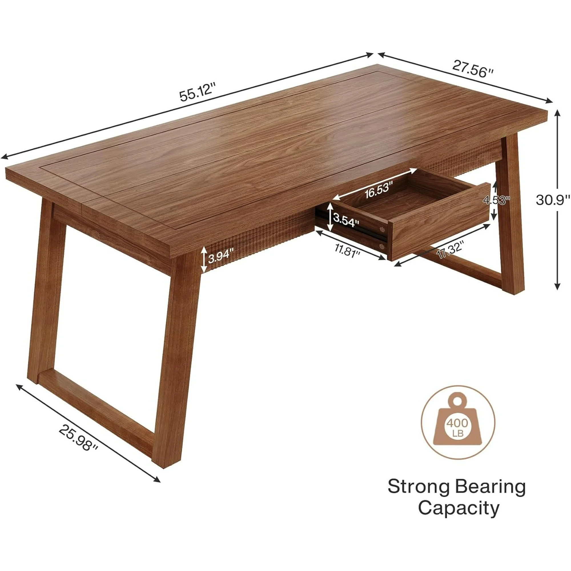 Tribesigns 55-Inch Dining Table with Storage Drawer for Dining Room | Walmart (US)