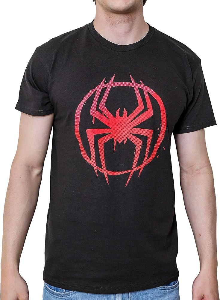 Marvel Spider-Man Miles Morales Icon Logo Spiderverse Adult T-Shirt | Amazon (US)