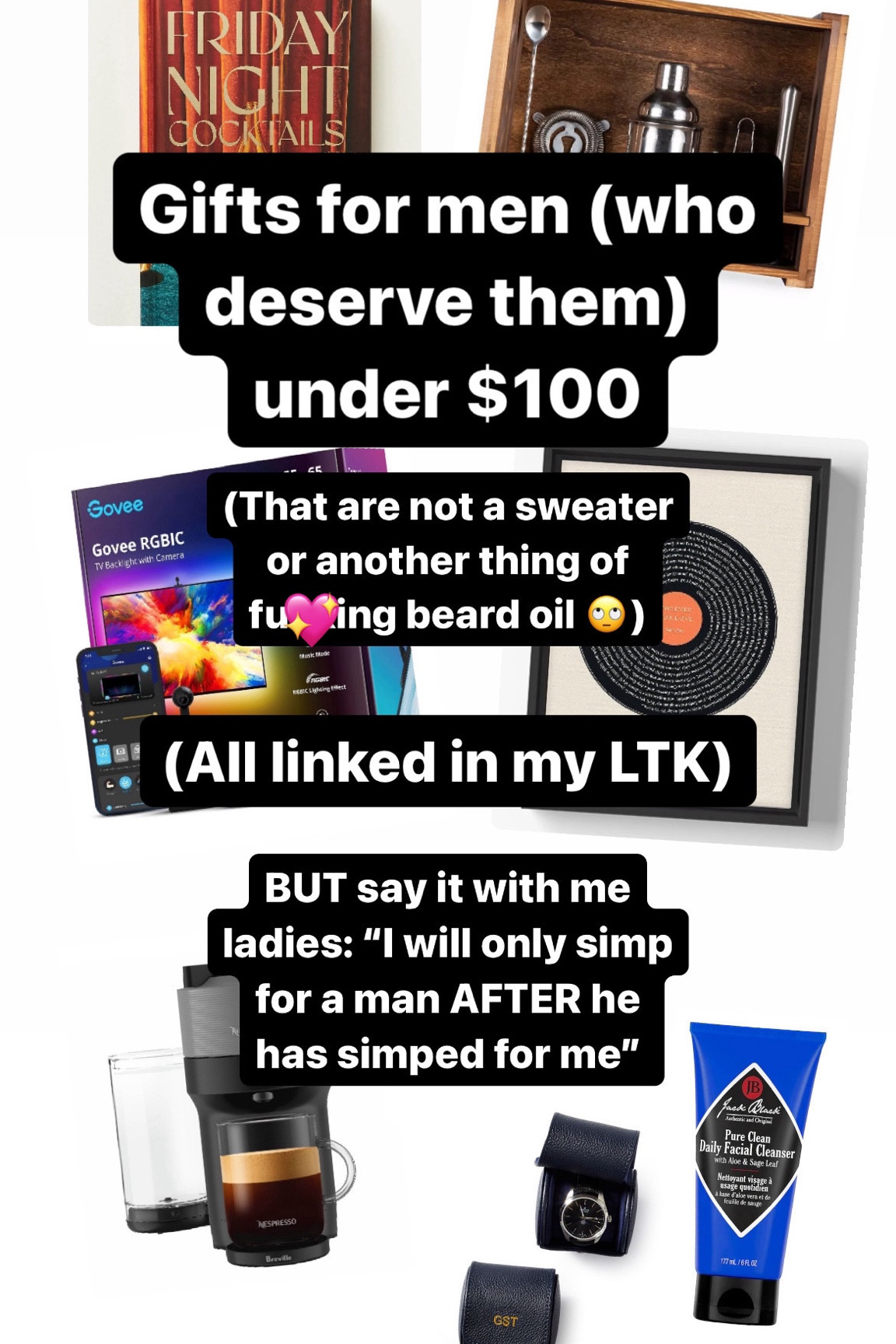 “I will not simp for him until he simps for me” 

#LTKfindsunder100 #LTKGiftGuide #LTKHoliday