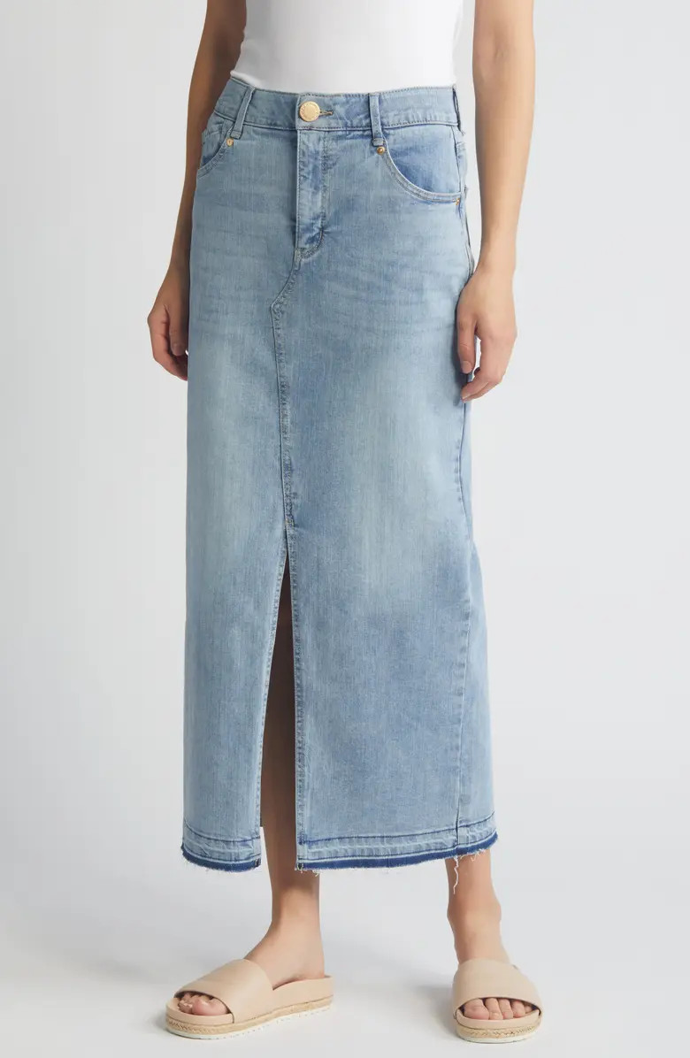 Wit & Wisdom 'Ab'Solution Skyrise Raw Hem Denim Maxi Skirt | Nordstrom | Nordstrom