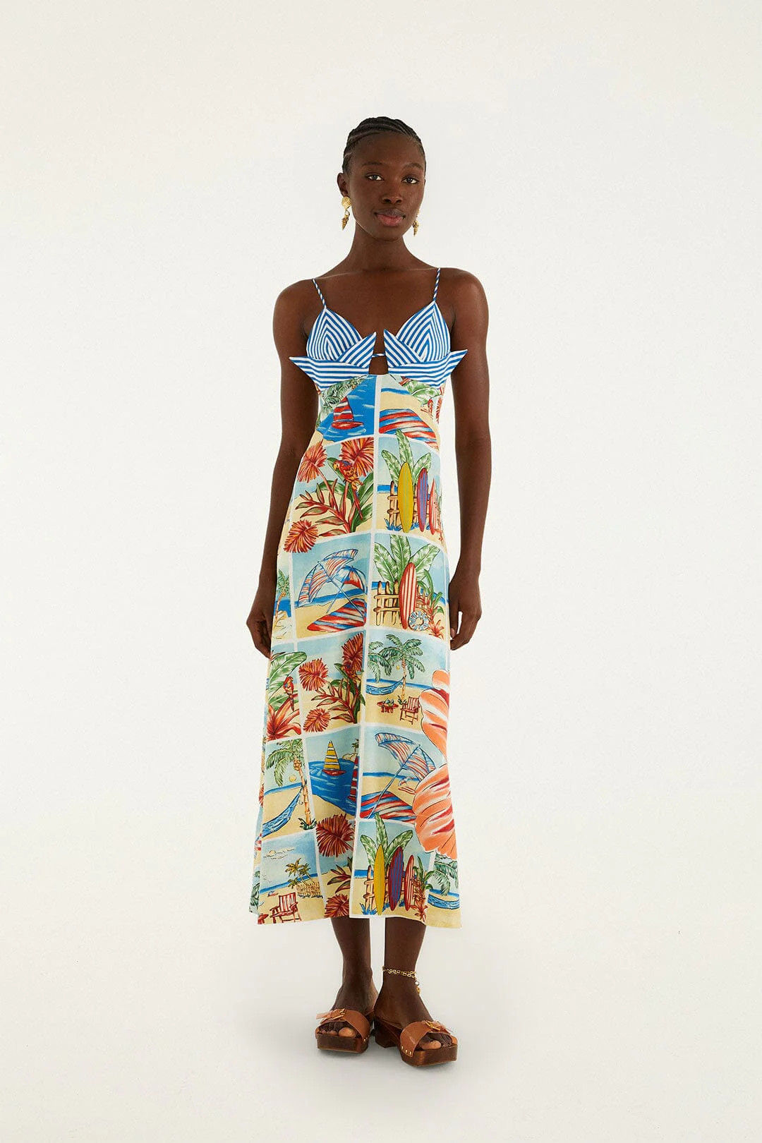 Summer Diary Multicolor Paper Boat Maxi Dress | FARM Rio | FarmRio (US)