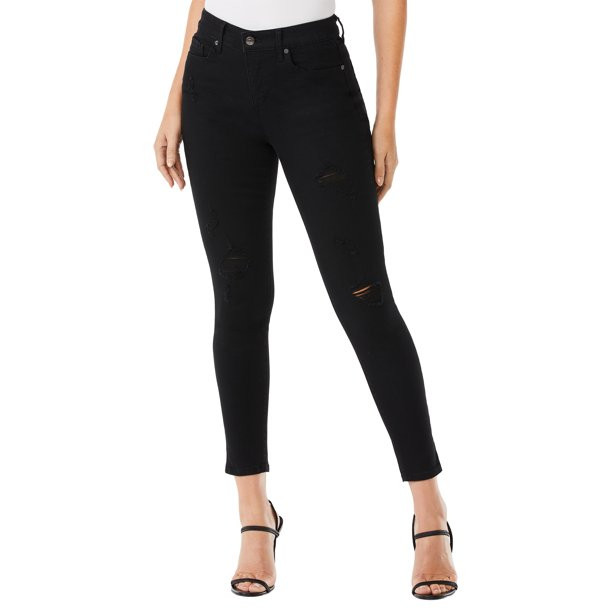 Sofia Jeans Women's Rosa Curvy High Rise Destructed Hem Skinny Jeans - Walmart.com | Walmart (US)