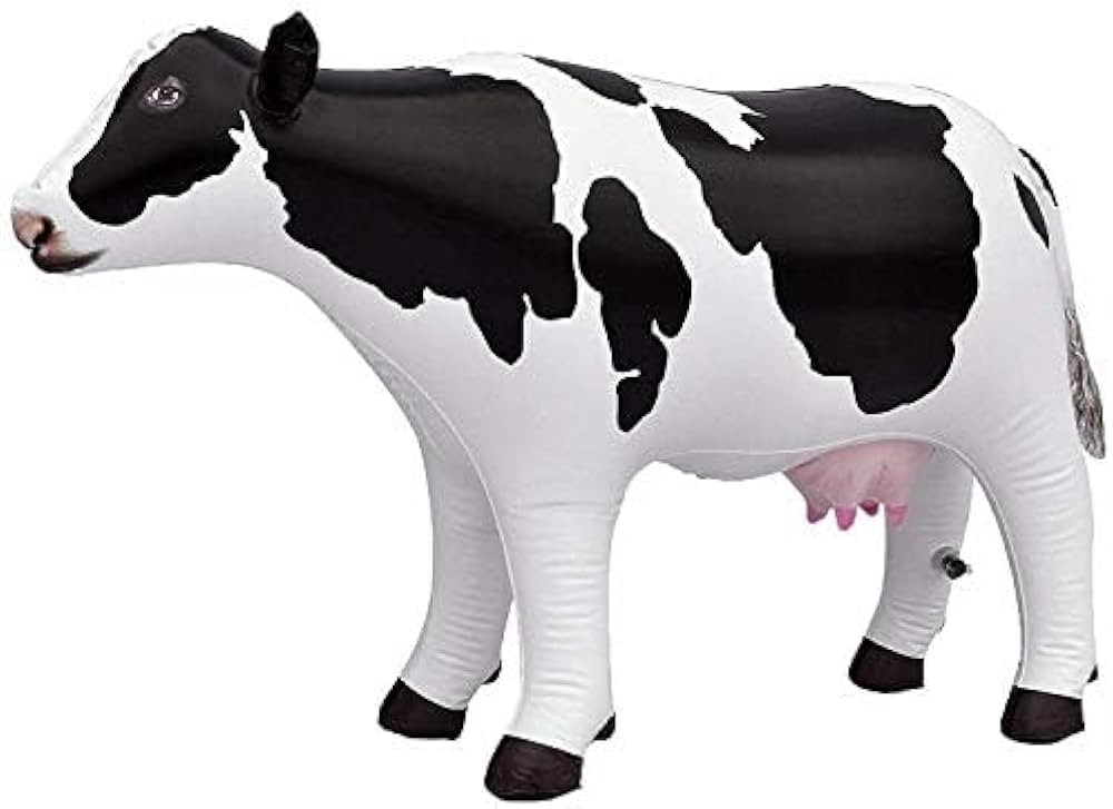 Jet Creations 37" Long Inflatable Cow Toys, Milk White Lifelike Blow-Up Cow Toy Figure for Decora... | Amazon (US)