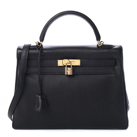 HERMES

 Taurillon Clemence Kelly Retourne 32 Black | Fashionphile