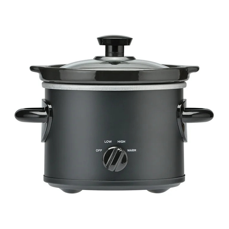 Mainstays 2 QT Slow Cooker, Matte Black Finish, Removeable Stoneware Pot, Model MS54100112165B - ... | Walmart (US)