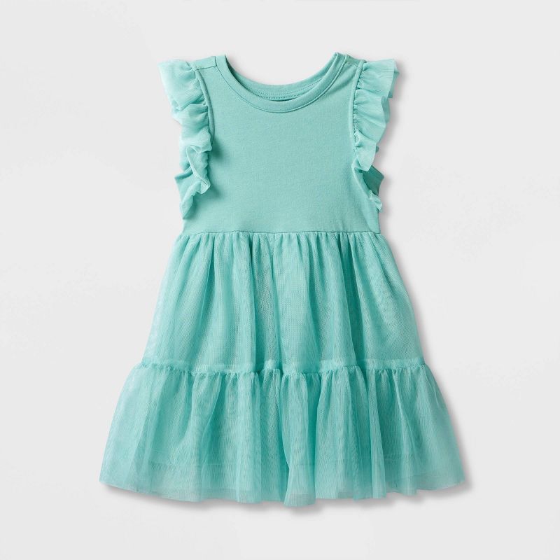 Toddler Girls' Short Sleeve Tulle Dress - Cat & Jack™ Green | Target