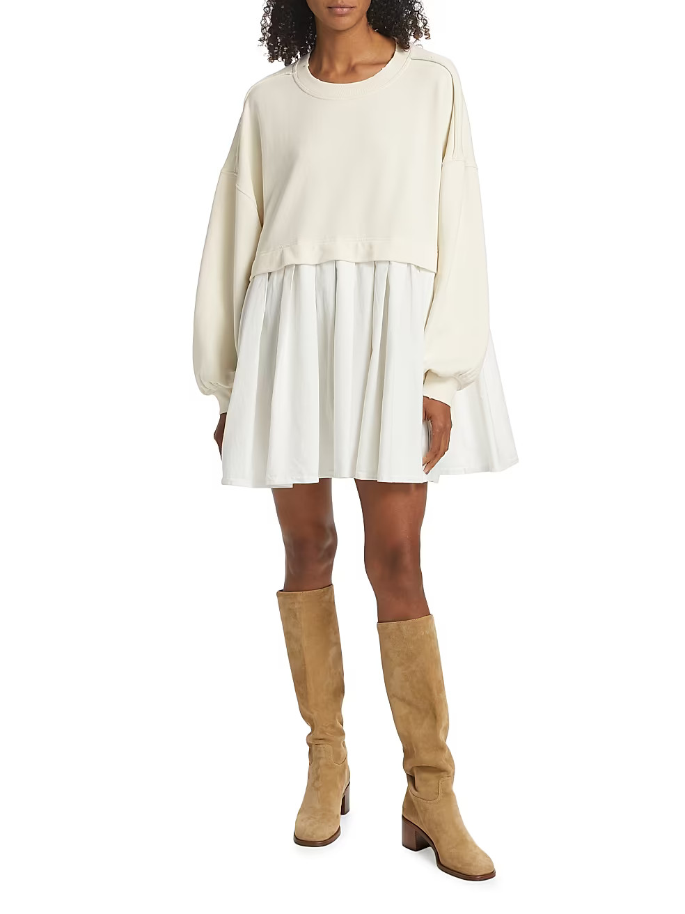 Eleanor Pleated Trapeze Sweatshirt | Saks Fifth Avenue