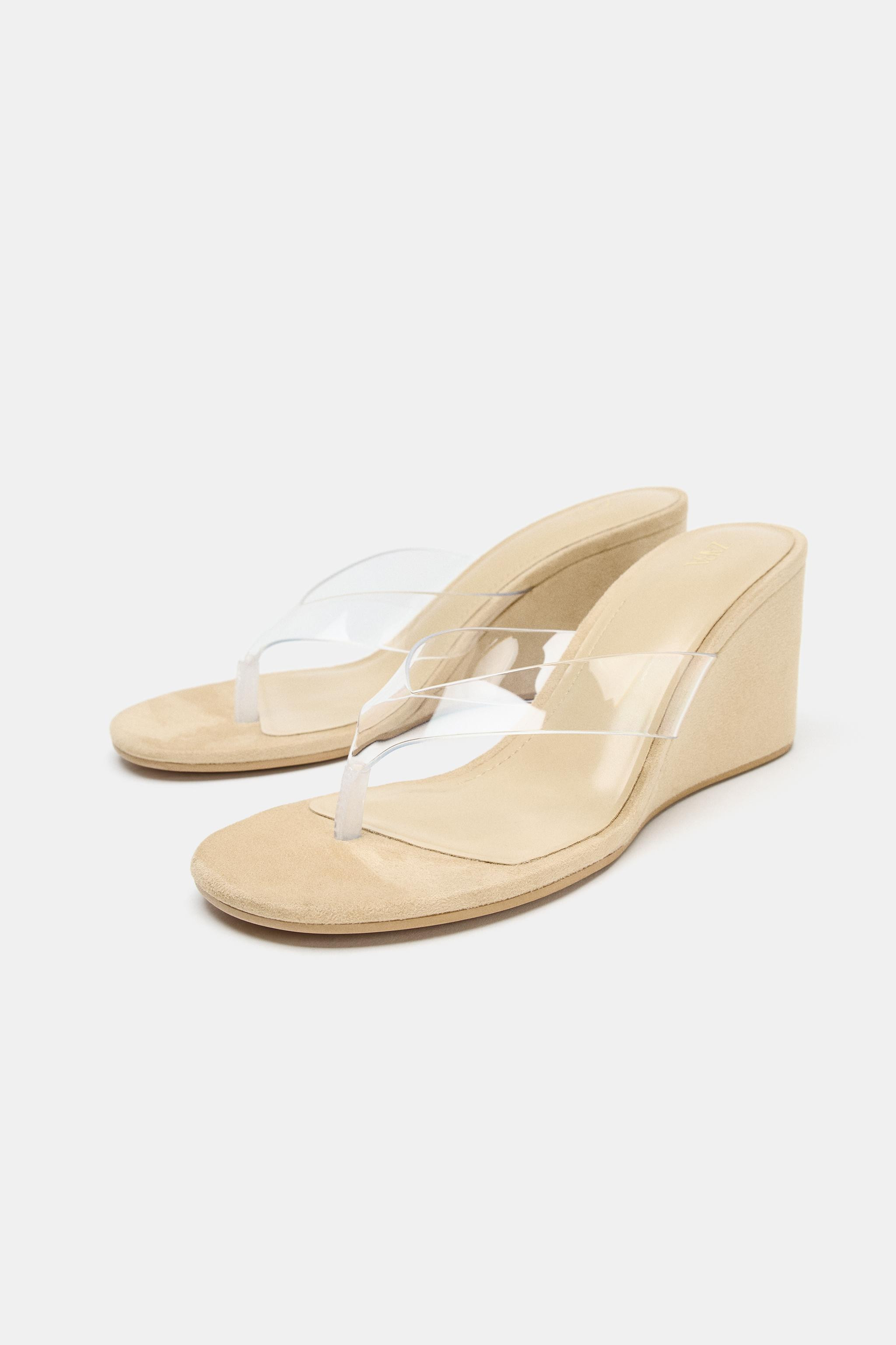 VINYL STRAP WEDGE SANDALS | Zara US