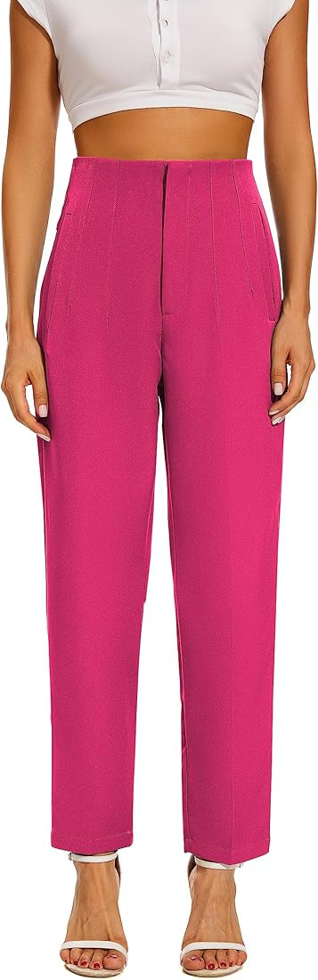 Kusogiay High Waist Dress Pant for Women Business Trousers Work Office Pants with Pockets | Amazon (US)