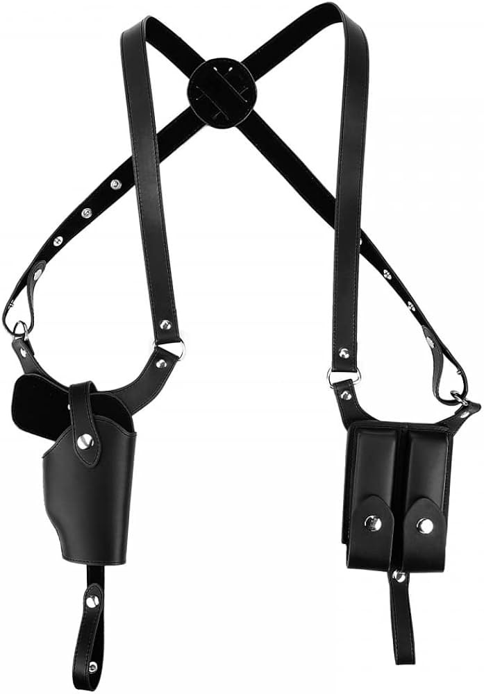 Shoulder Holster, Vertical Gun Holster with Double Magzine Pouches PU Leather Adjustable Conceale... | Amazon (US)