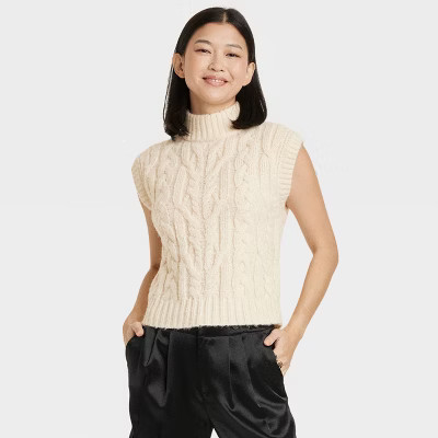 Women's Crewneck Cropped Sweater Vest - A New Day™ | Target