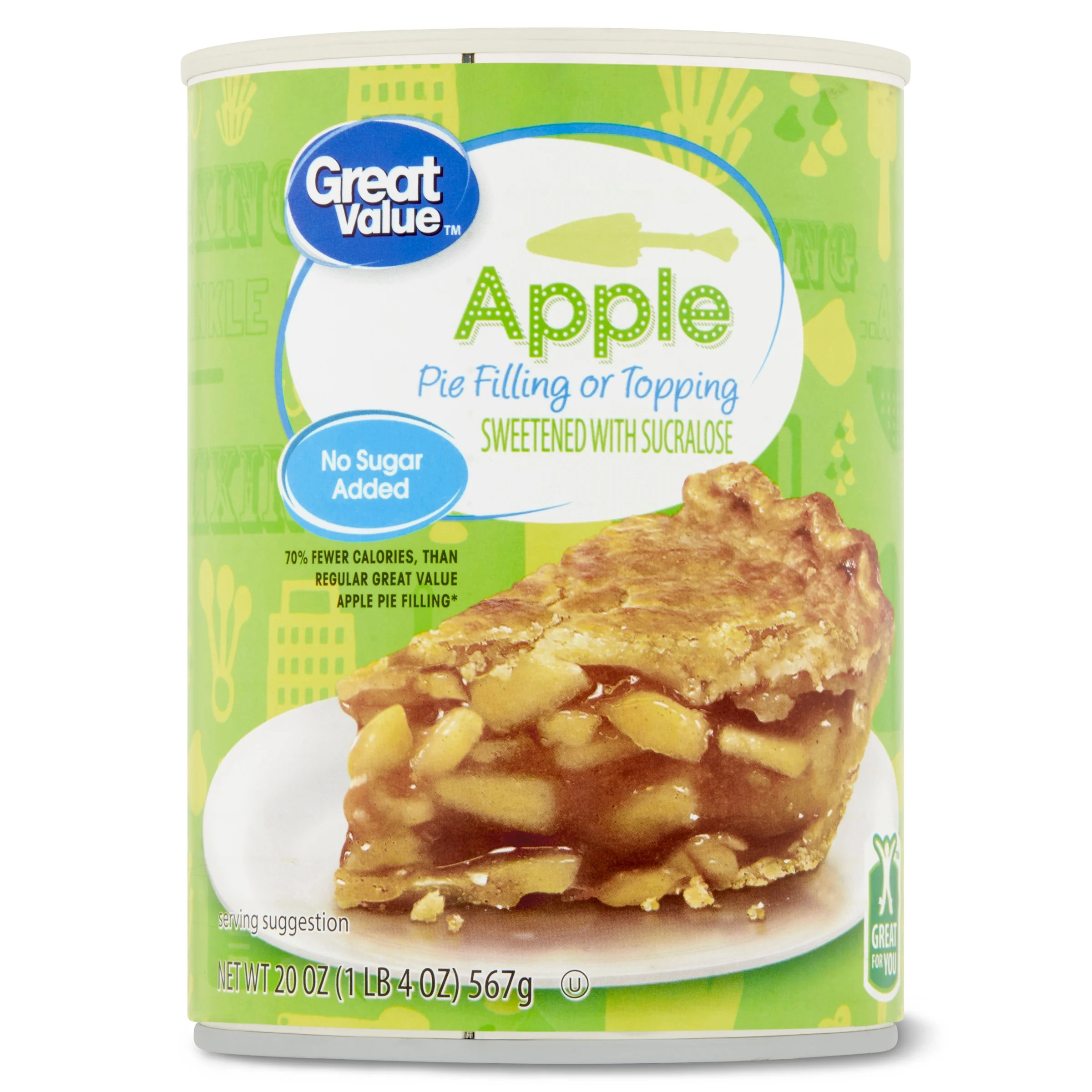 Great Value No Sugar Added Apple Pie Filling & Topping, 20 Oz - Walmart.com | Walmart (US)
