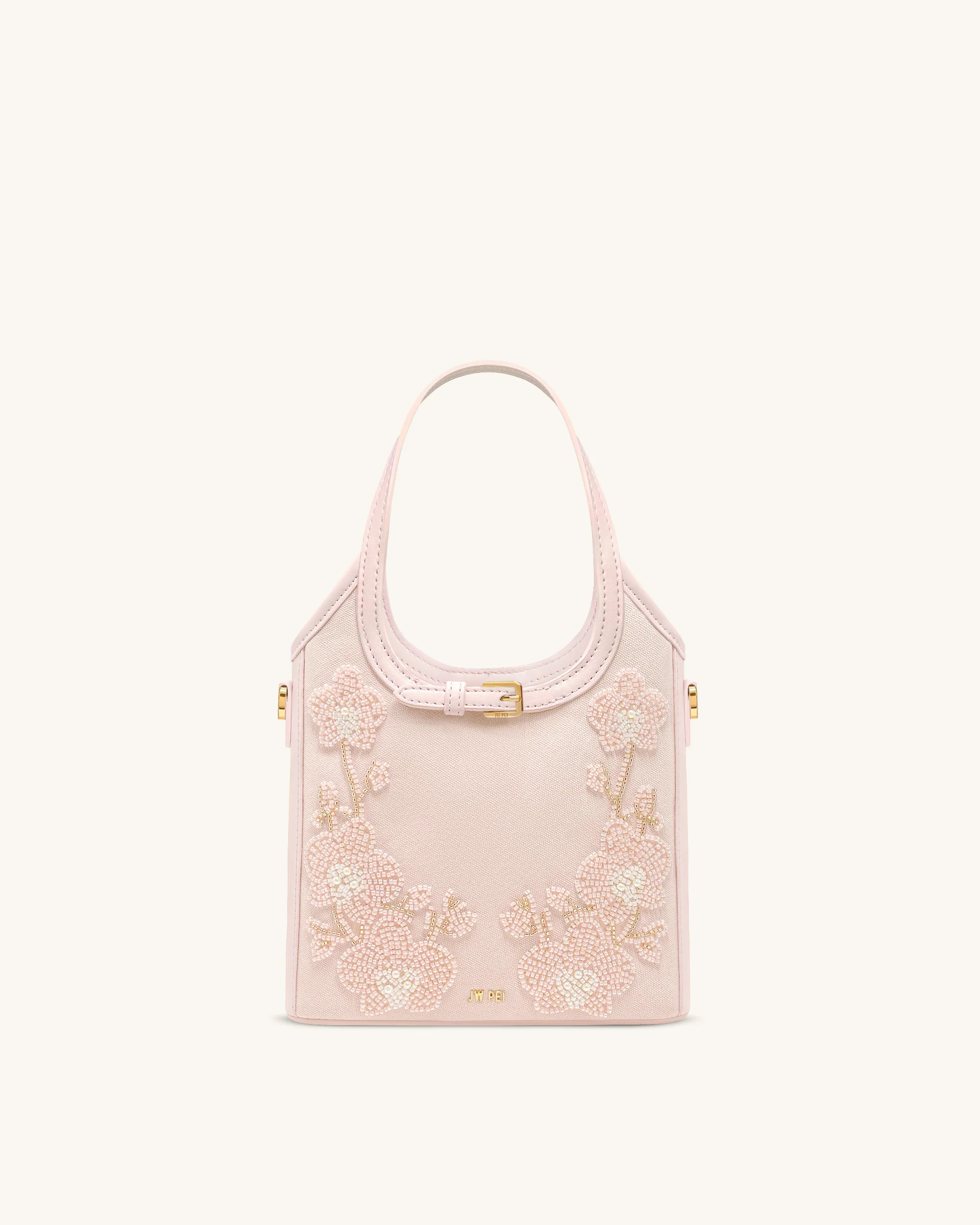 Brooke Mini Belted Embellished Orchid Beaded Top Handle Bag - Pink | JW PEI US