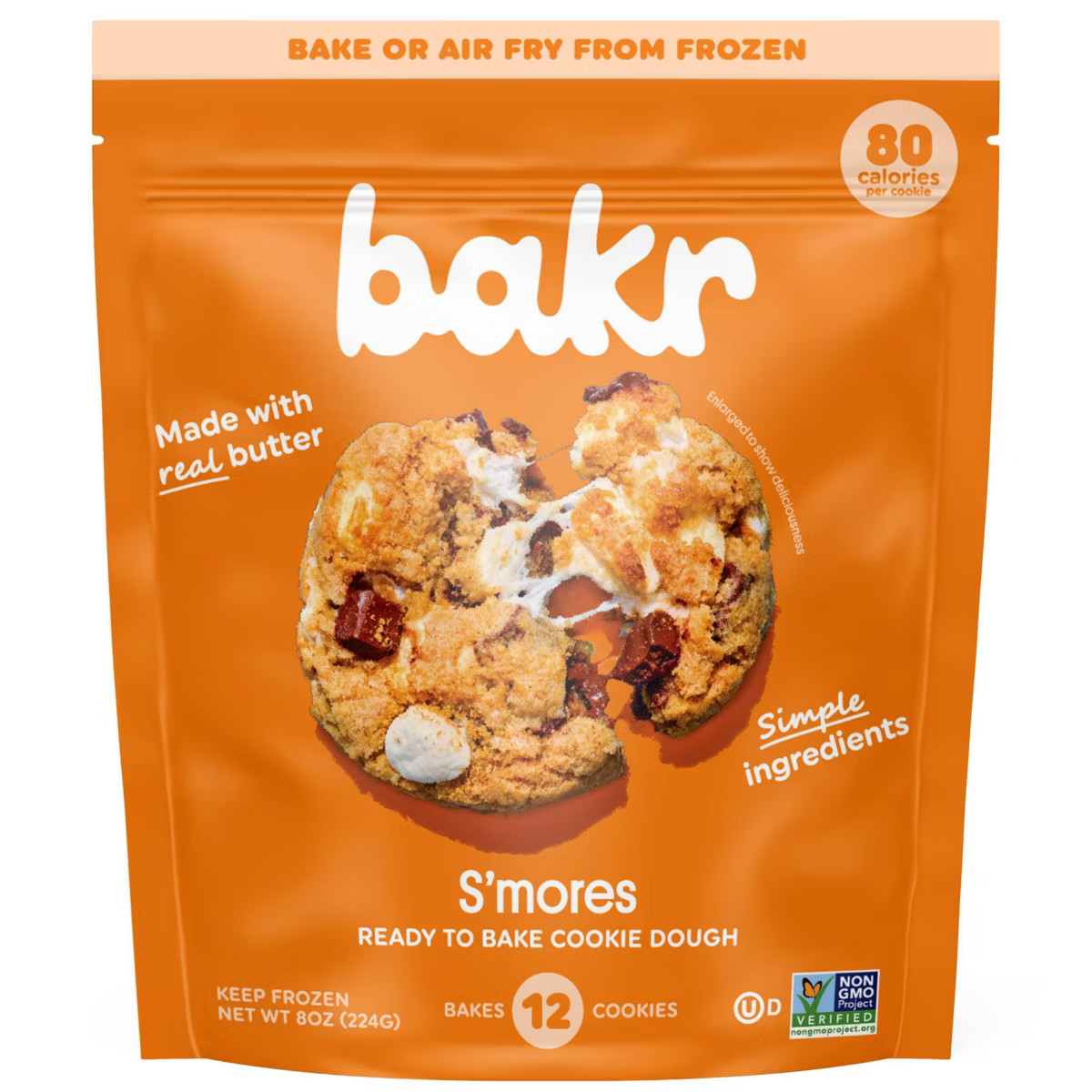 BAKR S'mores Chocolate Chip Frozen Cookie Dough - 8oz | Target