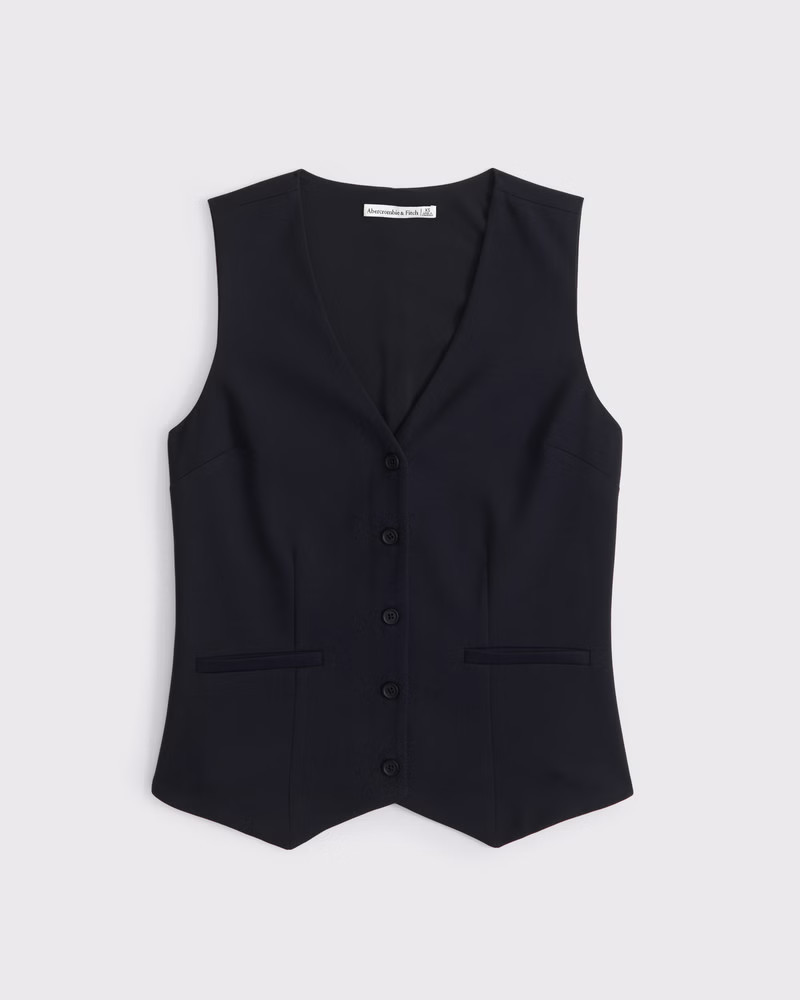 Abercrombie & Fitch Women's Easy Tailored Vest in Black - Size XXS | Abercrombie & Fitch (US)