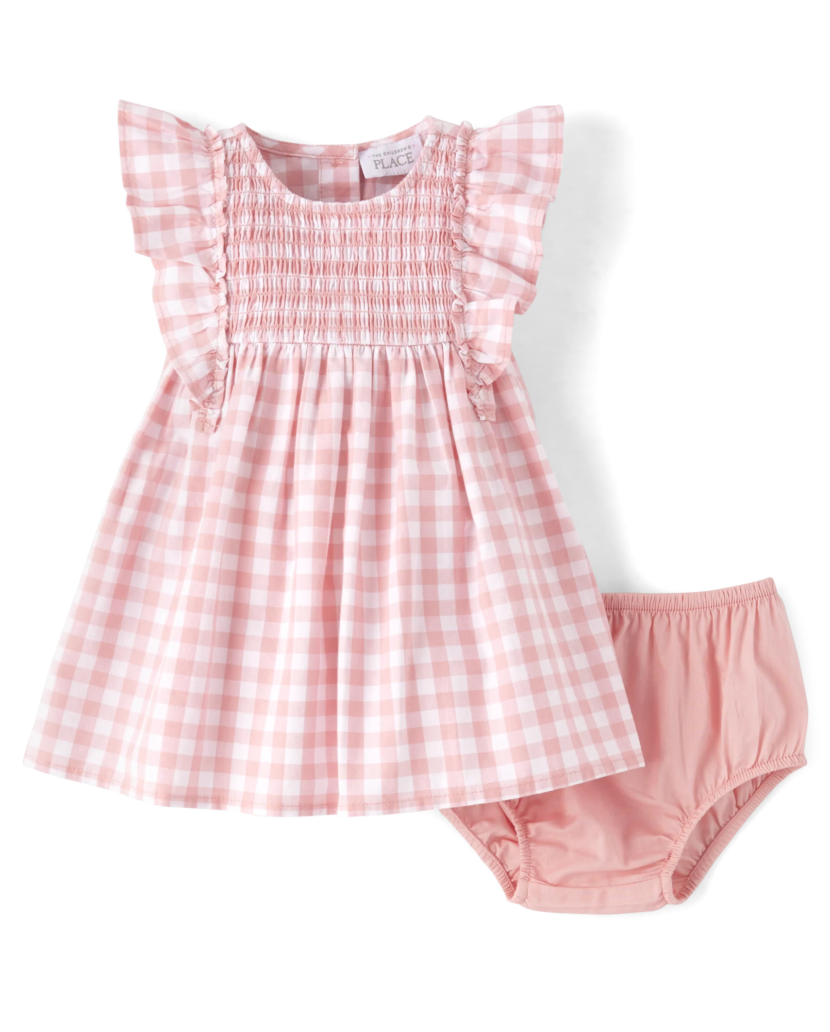 Baby Girls Mommy And Me Sleeveless Gingham Poplin Woven Flutter Dress | The Children's Place  - R... | The Children's Place