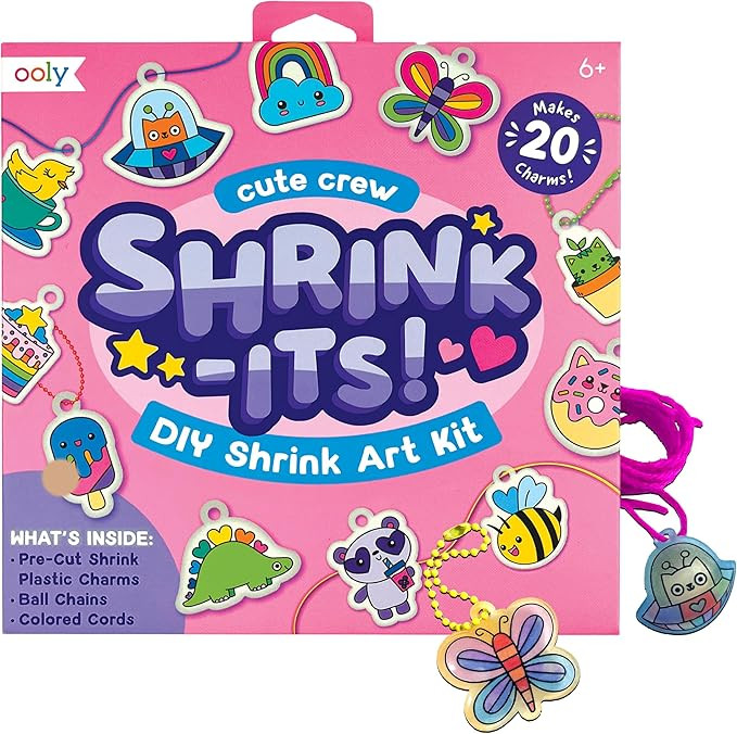 Ooly 28 PC DIY Shrinking Art Kit for Kids, 20 Plastic Pre Cut Charms and More, No Mess Creative A... | Amazon (US)