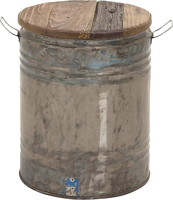 Deco 79 Metal Side End Accent Table End Table with Brown Wood Top, Side Table 16" x 16" x 20", Gr... | Amazon (US)