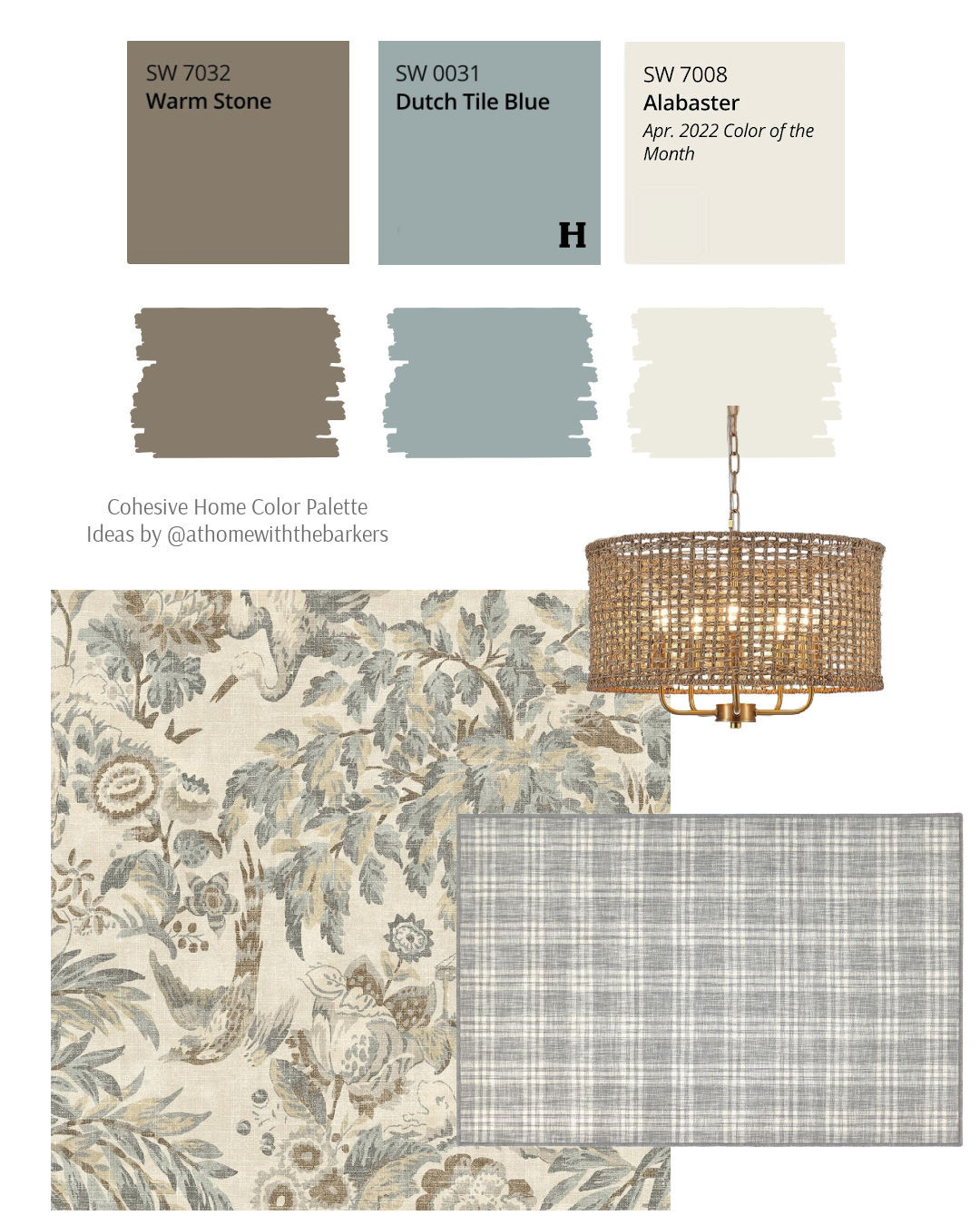 SW Warm Stone, Dutch Tile Blue,  Alabaster interior color palette 

 #LTKHome #LTKSaleAlert