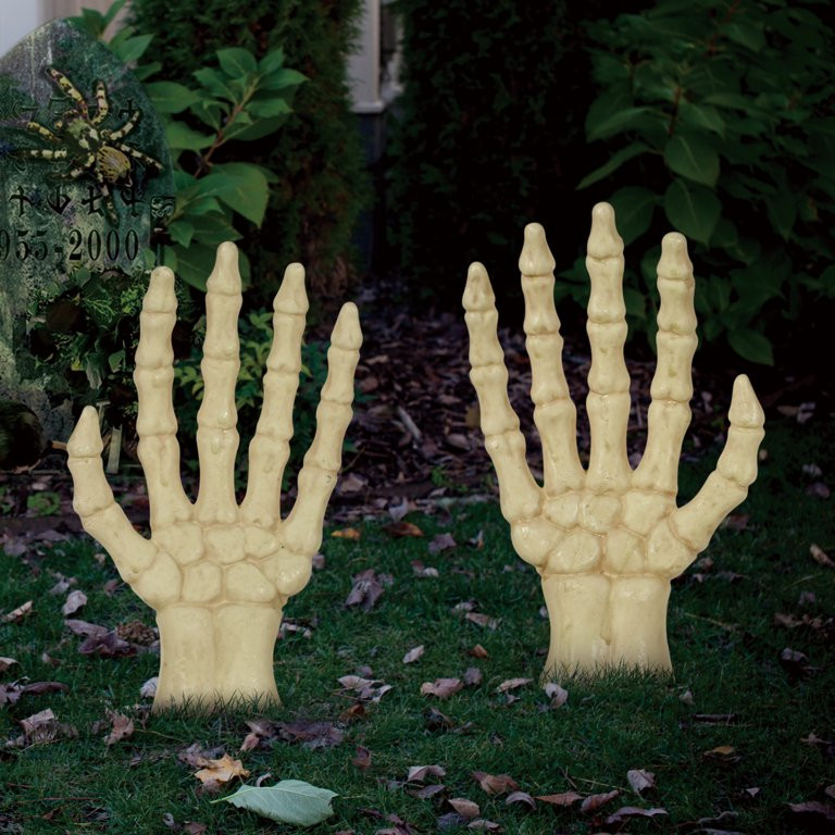 Halloween Glow-in-the-Dark 13" Skeleton Hand Yard Stakes, Outdoor Décoration, by Way To Celebrat... | Walmart (US)
