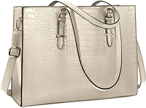 Laptop Bag for Women 15.6 inch Laptop Tote Bag Leather Classy Computer Briefcase for Work Waterpr... | Amazon (US)