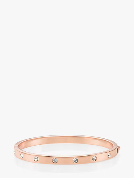 Kate Spade Metal Stone Hinged Bangle, Clear/Rose Gold | Kate Spade (US)