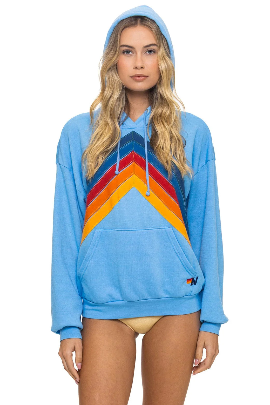 MOUNTAIN STITCH CHEVRON PULLOVER HOODIE RELAXED - SKY | Aviator Nation