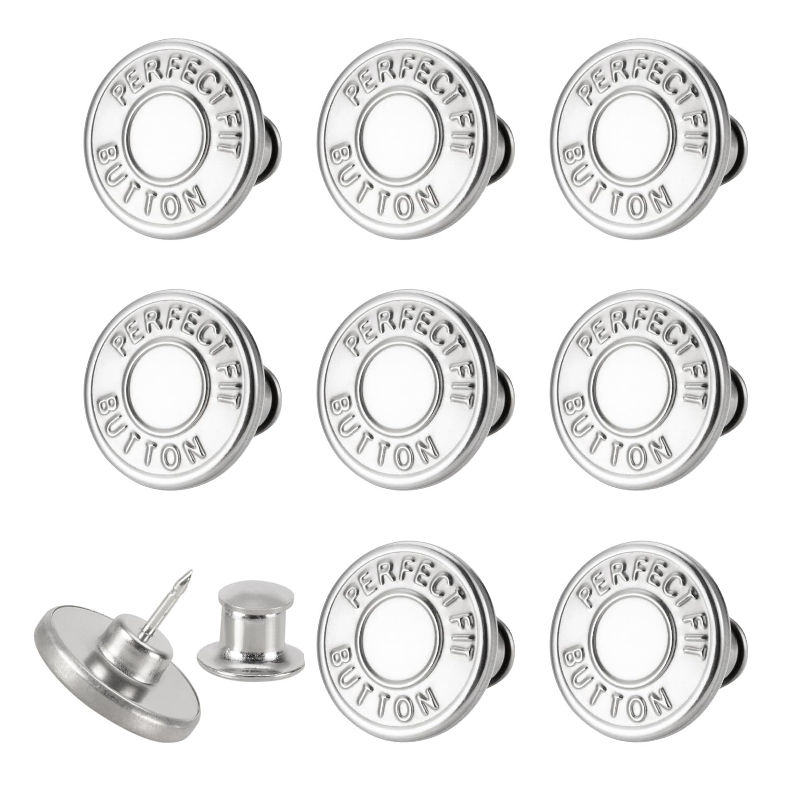 8 Sets of 17 mm Pants Button, Jean Buttons Pins for Loose Jeans, Adjustable Button for Jeans, Reu... | Amazon (US)