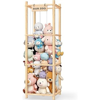 Stuffed Animal Storage & Organizer, Wooden Cute Zoo Toy Holder for Toddler Rooms, Playrooms & Bed... | Amazon (US)