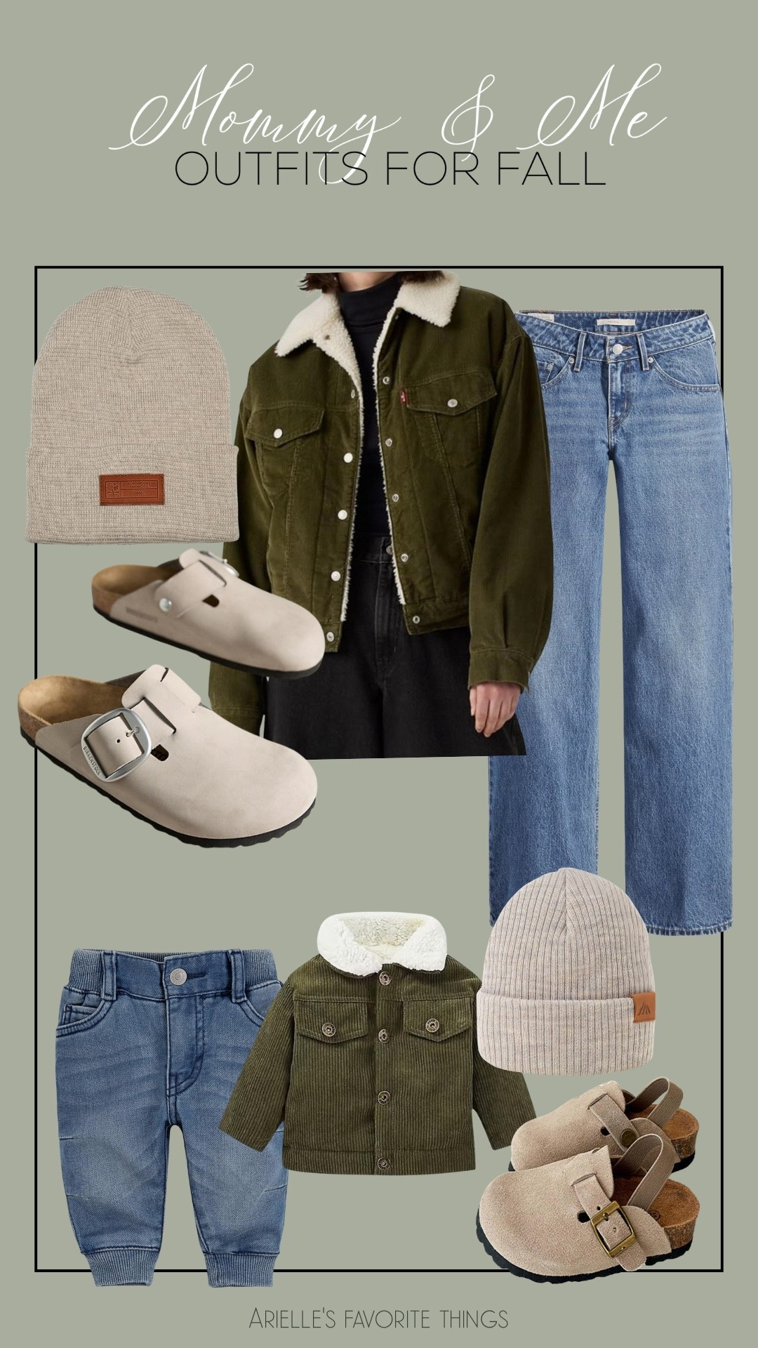 Mommy and Me Boy Mom Outfits for Fall 

As a new boy mom, I'm excited to find cute matching outfits for me and my little one. If you are in need of an outfit idea for an autumn mini session photoshoot or just want to match your little guy when you attend the local autumn festival, this look is a winner. The corduroy Sherpa jacket is cozy and cute all at once and the jeans and Birkenstock clogs are something you'll wear over and over again!

#LTKSeasonal #LTKBaby #LTKFamily