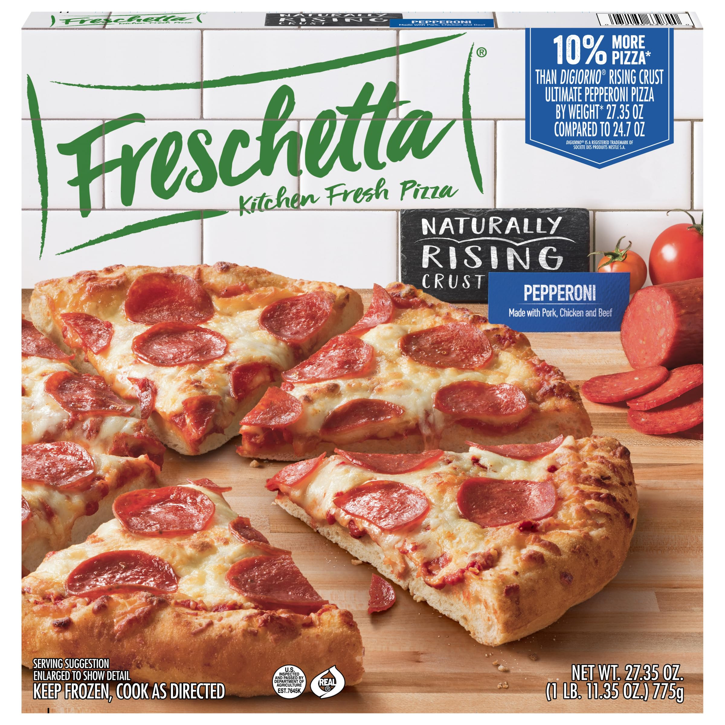Freschetta, Signature Pepperoni Naturally Rising Crust Pizza, 27.35 oz (Frozen) | Amazon (US)