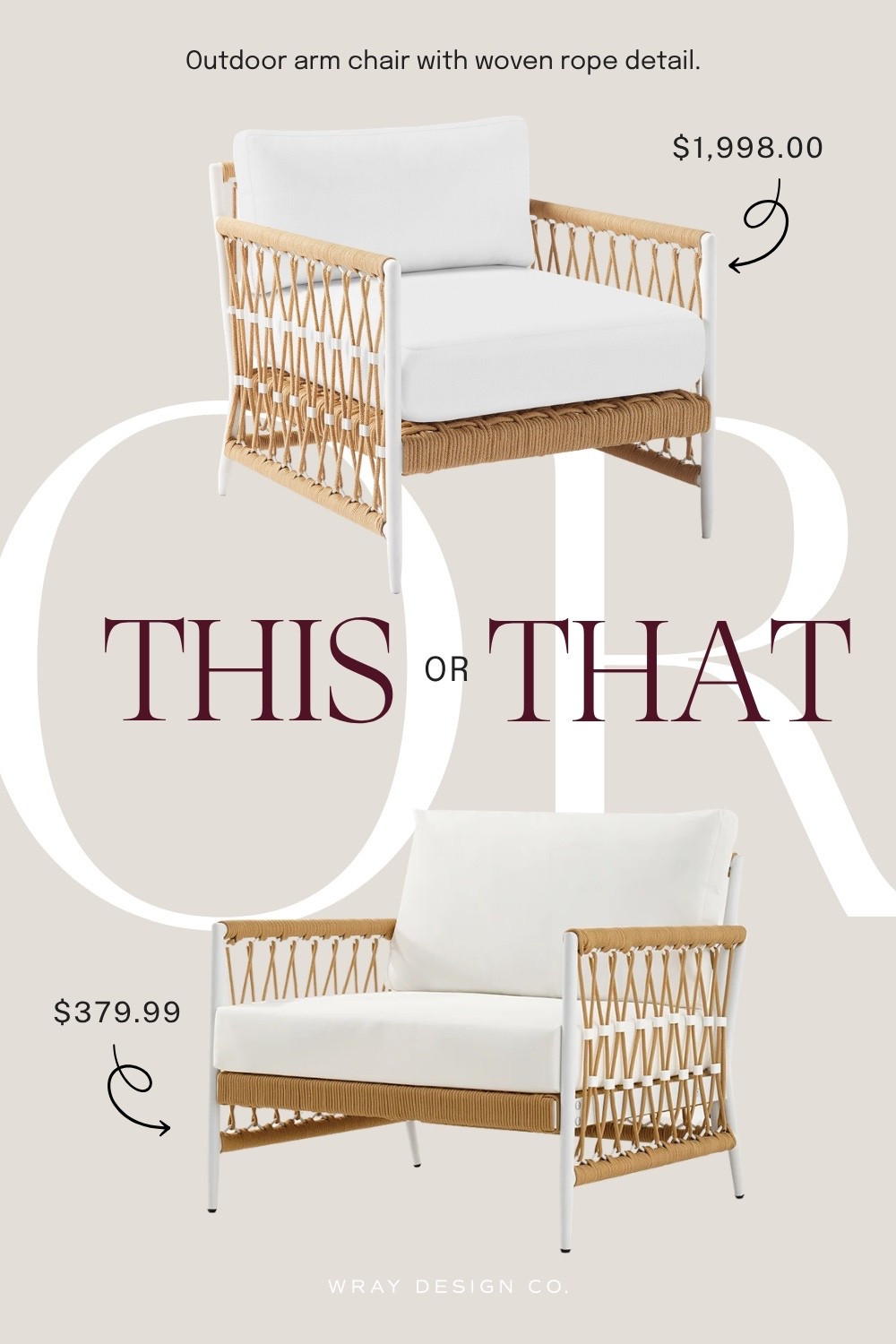 Your weekly look for less is here! Featuring a stunning outdoor chair with woven rope detail, and it’s giving elevated boho vibes. Will you splurge or are you buying the dupe? Let me know in the comments!

#LTKSeasonal #LTKHome