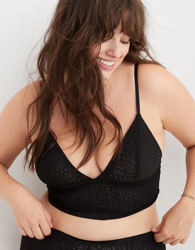 Aerie Cable Lace Longline Bralette | Aerie